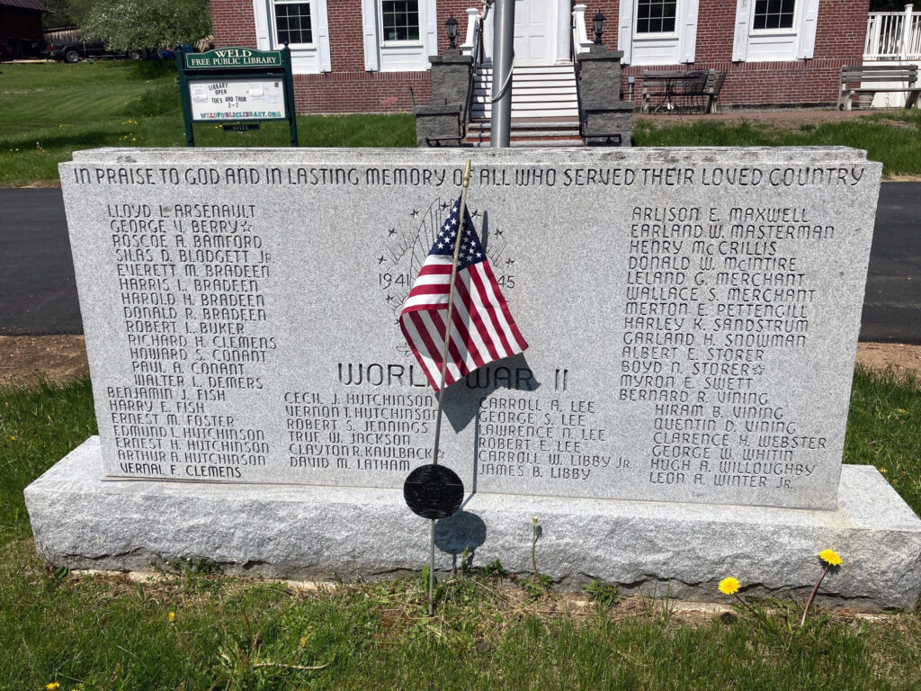 Weld Public Library Monument WW2